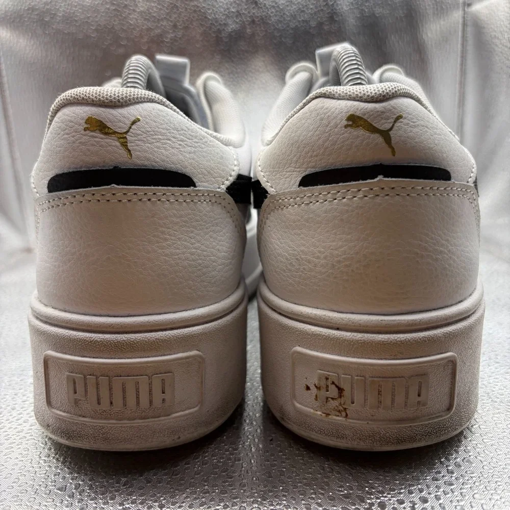 Size 10 Puma Karmen Rebelle White Black Womens Platform Sneaker Shoes 387212-02